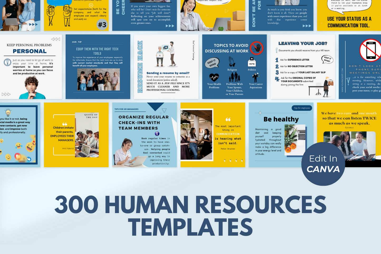 Human Resources Social Media Templates - 300 Templates