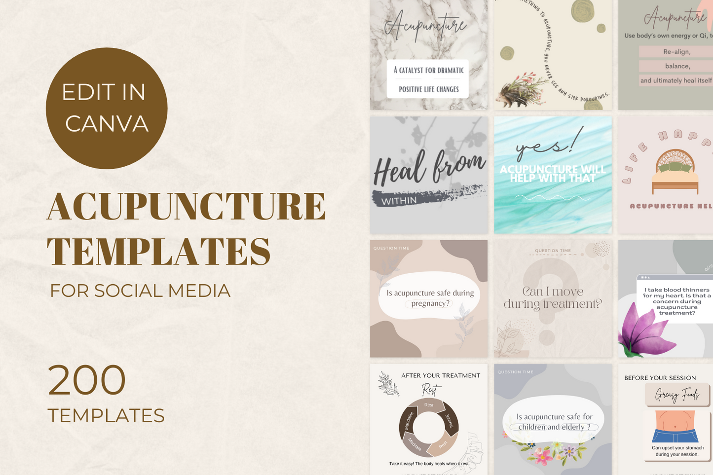 Acupuncture Social Media Posts - 200 Templates