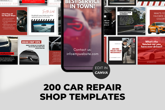 Auto Repair Social Media Posts - 200 Templates