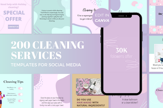 Cleaning Company Social Media Posts - 200 Templates