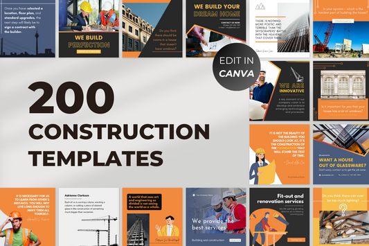 Construction Social Media Posts - 200 Templates