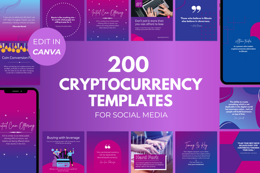 Cryptocurrency Templates for Social Media - 200 Templates
