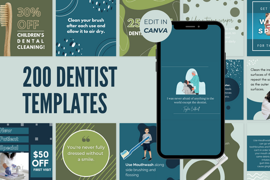 Dentist Office Social Media Templates - 200 Templates