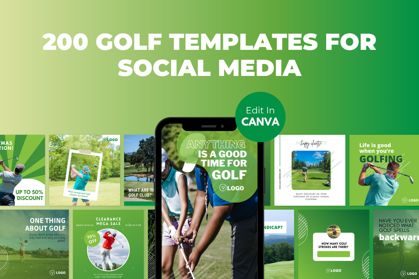 Golf Social Media Templates - 200 Templates