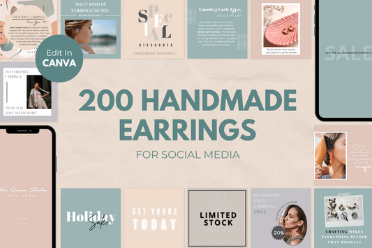 Handmade Earrings Social Media Templates - 200 Templates