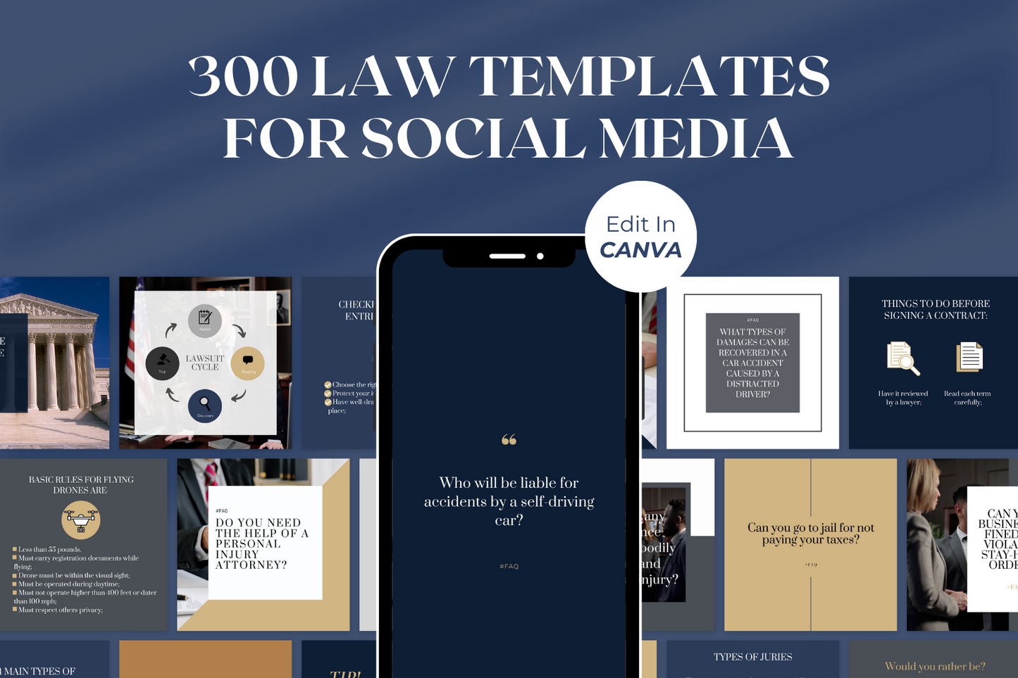 Law Social Media Templates - 300 Templates