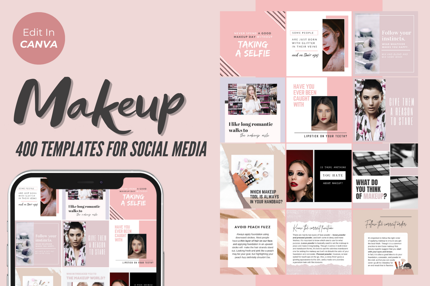 Makeup Social Media Templates - 400 Templates